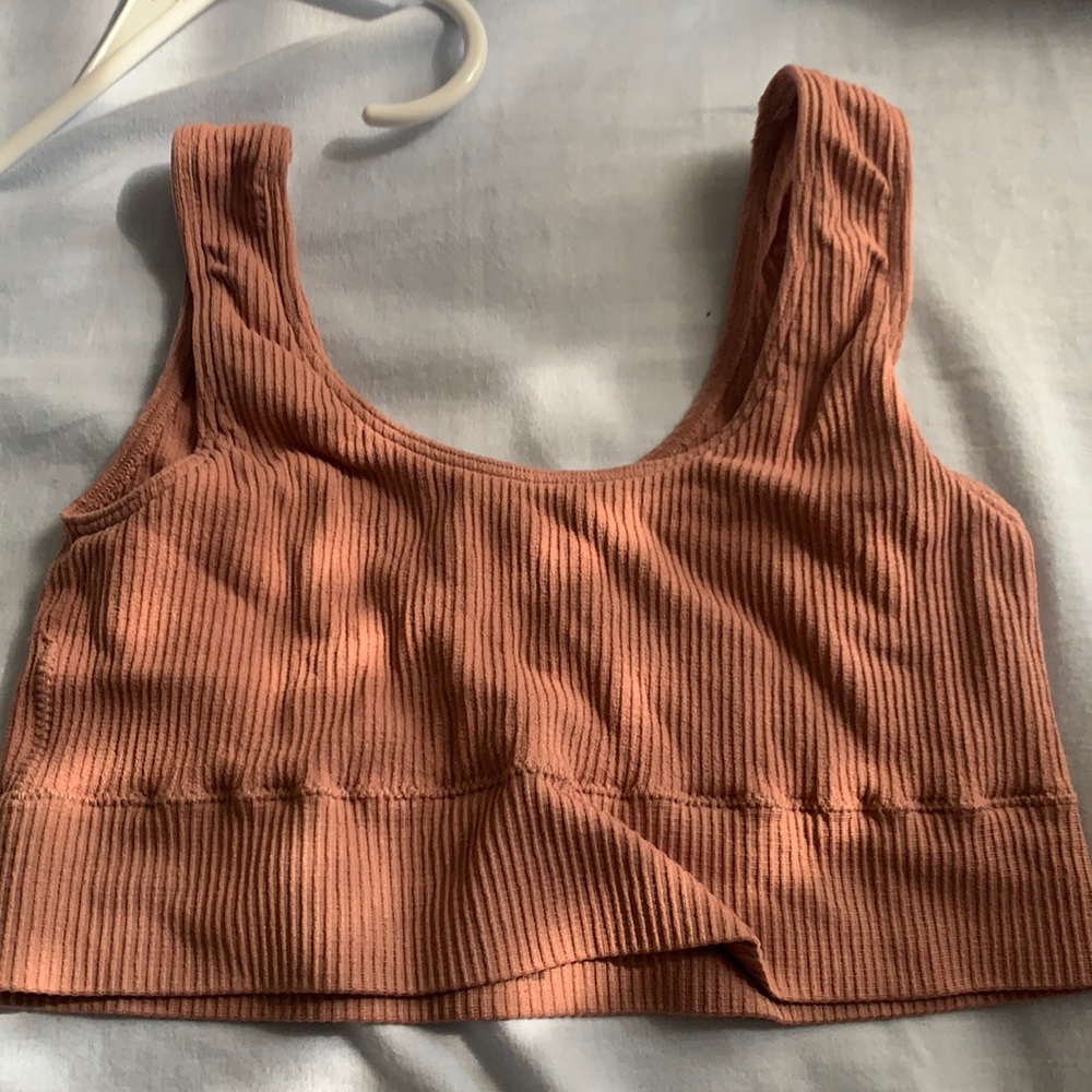 SKIMS STRETCH RIB SCOOP BRALETTE | ROSE CLAY